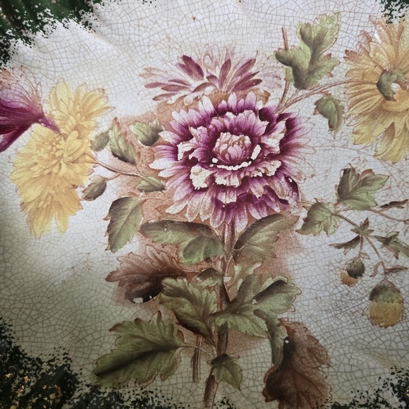 Antique Barkers & Kent "Chrysanthemum" Oval Plate | Victorian Hand-Painted - Picture 2 of 10